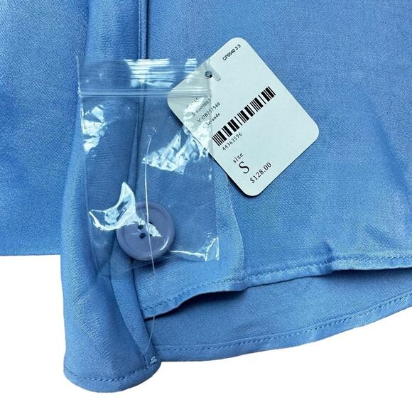 Free People Blazer Sz Small Frilled Cuff Lavender Satin Smooth Jacket  Romantic - Picture 13 of 15